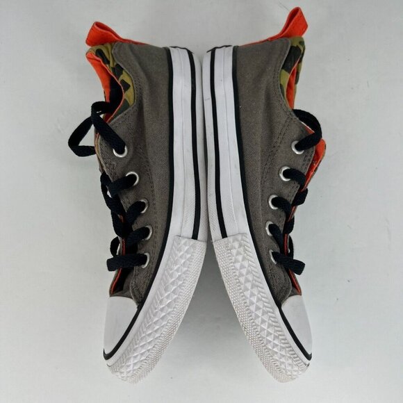 Converse Boys 635471F Gray All Star Mid Low Top Lace Up Size 2 Canvas Shoes - Picture 7 of 9
